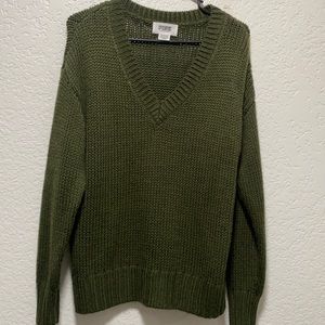 Forest Green over size PINK knit sweater